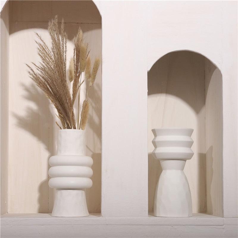 Alora White Pottery Vases